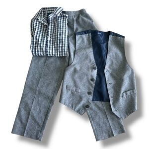 IZOD Boys 3-Piece Dress Suit Set Size 7 Vest Pants Shirt Formal Outfit